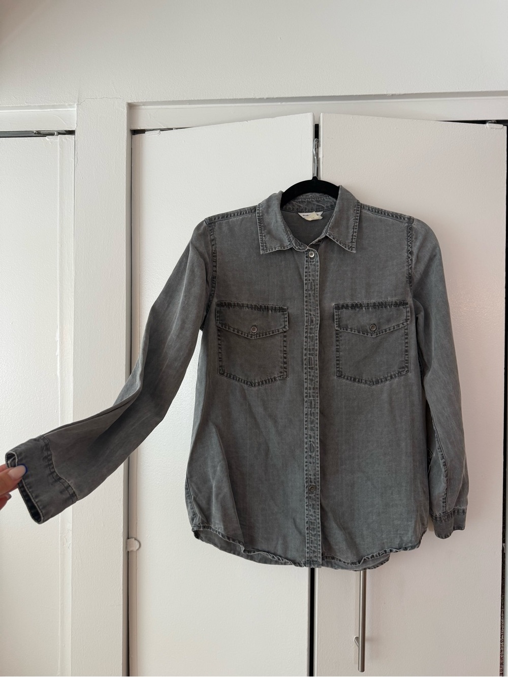 Club Monaco Washed Gray Denim Shirt
